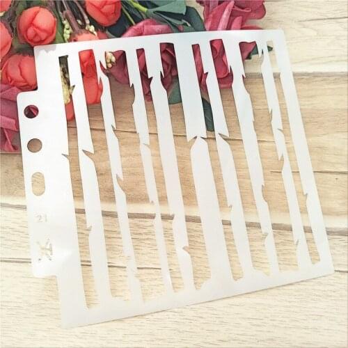 14.1*13cm Forest wood stencils Cover template spray plastic mold shield DIY cake hollow Embellishment printing lace ruler