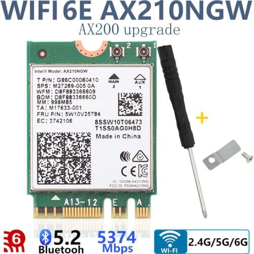 Tri band Intel AX210 wireless AX210NGW 5374Mbps 802.11AX wireless Wi-Fi 6 AX200 AC9260 8265 8260 7265 7260 3168 3165 3160 M. 2