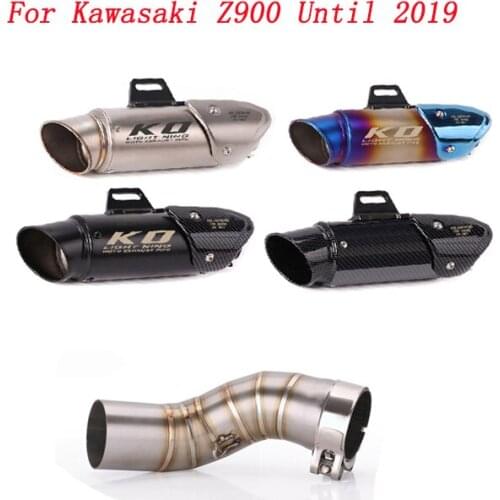 Escape Motorcycle Exhaust Mid Link Pipe And 51mm Muffler Stainless Steel Exhaust System For Kawasaki Z900 Until 2019