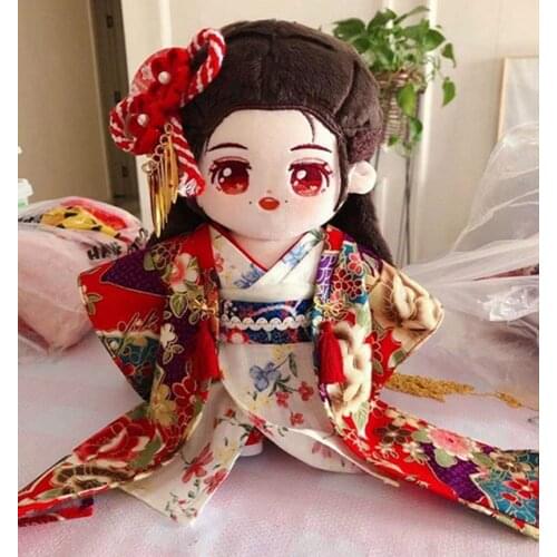 Yuri Hand Made Japanese Sakuran Kimono Doll Clothes Cosplay Traditional Clothing Antique For 20cm Toy Figure Costume C XH