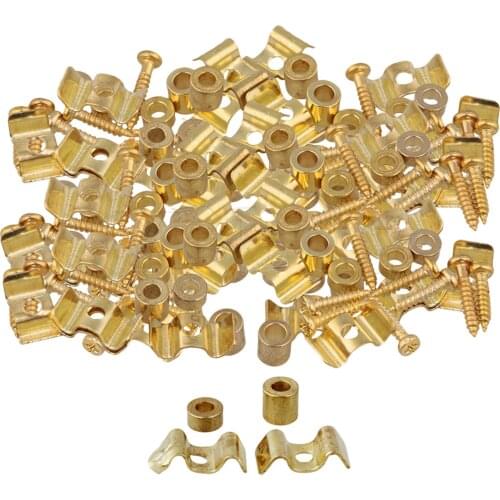 Yibuy Gold Guitar String Tree Guide Retainer Spacer Screw Set of 40