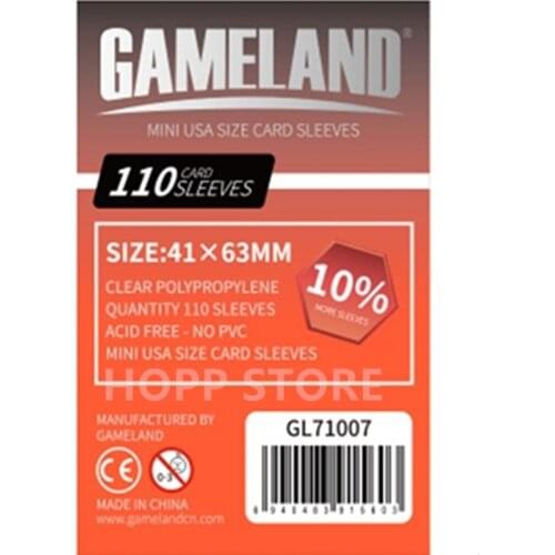 110 Sleeves Board Games 71007(41x63mm) GAMELAND Card Game Sleeve Protector protective clear cards sleeves