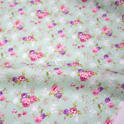 160CM Width Green small florals 100% cotton fabric flower printed patchwork fabric wholesale