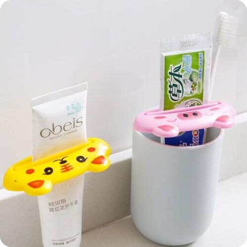 1PC New Cartoon Easy toothpaste Squeezer Oral Tube Dispenser Rolling Holder Cat/Frog/Panda/Pig/Cat