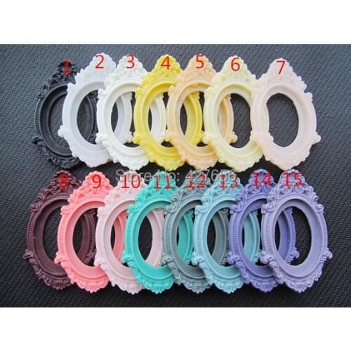 100PCS 30x40mm Cabochon/Picture/Cameo,15 Colors Oval Flatback Resin Charm Finding, Base Setting Tray,,DIY Accessry