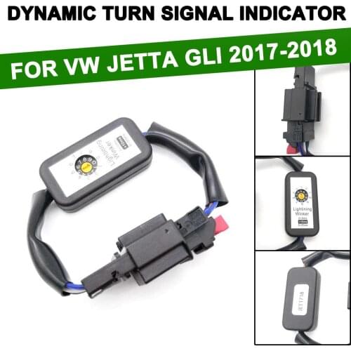 2Pcs Dynamic Turn Signal Indicator Black LED Taillight Add-on Module Cable Wire Harness For VW JETTA GLI 2017-2018