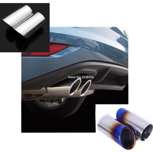 For VW Volkswagen Touran L 2016 2017 2018 2019 Car Cover Styling Muffler Tail Pipe Dedicate Stainless Steel Exhaust Tip 2pcs