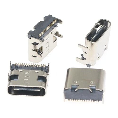 20/50 pcs Type-C DIP USB3.1 3A Micro USB 6 pin/16 pin connector female port jack tail plug socket electrical terminal