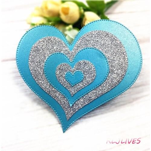 5Pcs/Set Heart Shape Metal Cutting Dies Stencils for DIY Scrapbooking Stamp/photo album Decorative Embossing DIY Paper Cards