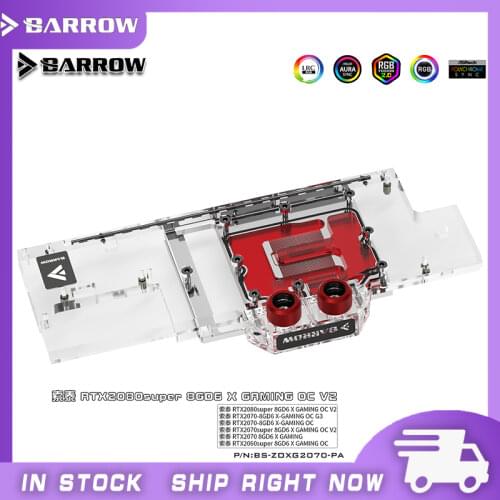 Barrow BS-ZOXG2070-PA LRC 2.0 Full Cover Graphics Card Water Cooling Blocks For Zotac RTX2070-8GD6 X-Gaming OC G3 High Quality