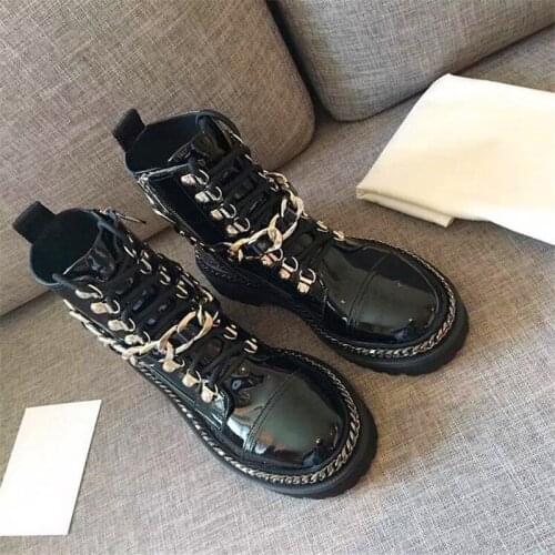Detachable chain boots female black short boots retro handsome British boots women autumn and winter new