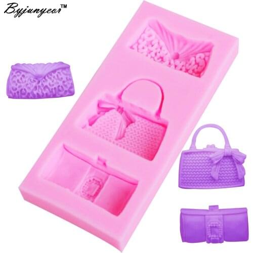Byjunyeor F1154 Fashion Bags Epoxy UV Resin Fondant Chocolate Mold Silicone Mold Fondant Cake Decoration Molds