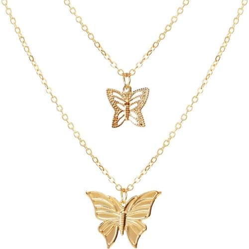 51783 hanzhishang butterfly Star Pendant Necklace creative alloy metal multi-layer clavicle chain