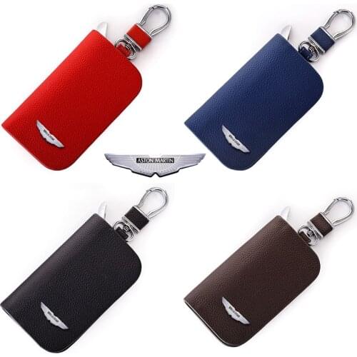 Genuine Leather Car Key Case Cover Business Bag For Aston Martin DB S 11 X 9 V12 Virage Lagonda Vanquish Rapide One-77