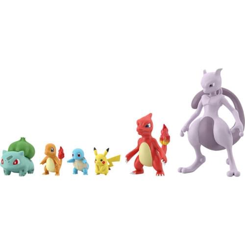 Bandai Genuine CANDY TOY Pokemon Pikachu Charmeleon Mewtwo Bulbasaur Charmander Action Figure Assemble Model Toys