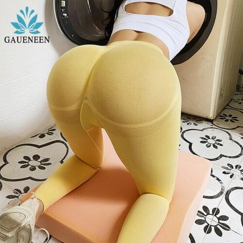 GAUENEEN Fitness Booty Pants Sexy Bubble Butt Push Up Gym Leggings Erengy Seamless Leggings High Waist Workout Running Tights