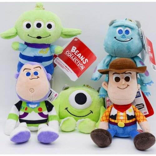 Toy Story Buzz Lightyear Disney Soft Plush 18cm Woody Alien Sulley Mike Hamm Dolls Keychain ChildrenS Birthday Gift Wholesale