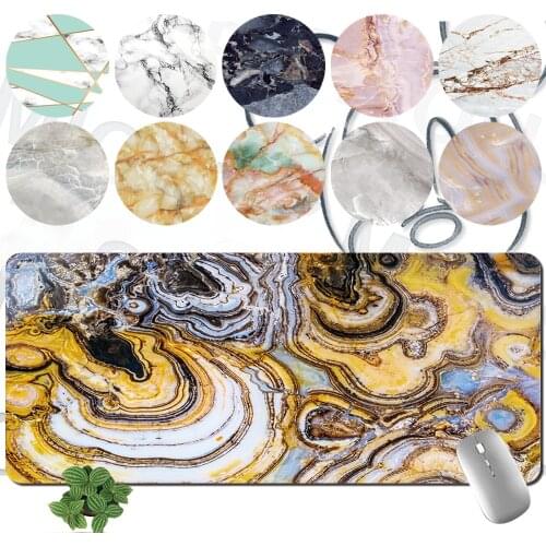 Computer Mousepad Gamer Mouse Pad Anti-skid Table Keyboard Big Mouse Pad PU Leather Marble Pattern Series Cheap XXL Mouse Pad