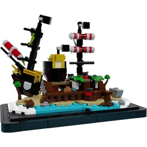 Building Blocks C6406 Barracuda Bay Pirate Shipwreck Model Mini Series Sunken Pirate Ship Kids Best ChristmasToys Holiday Gift