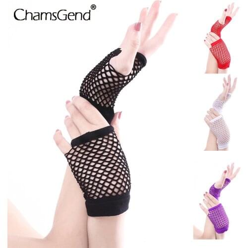 Fingerless Short Fishnet Gloves Punk Goth Lady Disco Dance Costume Fish Net Gloves Party Dance Club Nylon Mesh Short Gloves