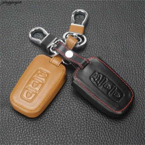 Jingyuqin Leather Remote car key case cover set fob for KIA K2 K5 Sportage Sorento Hyundai Elantra Genesis Sonata Equus IX35