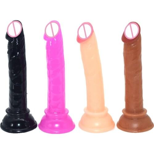 LUUK Mini Dildo Rubber Dick Realistic Blood Vessel Imitation Penis Imitator For Man Woman No Vibrator Masturbation Adult Toys