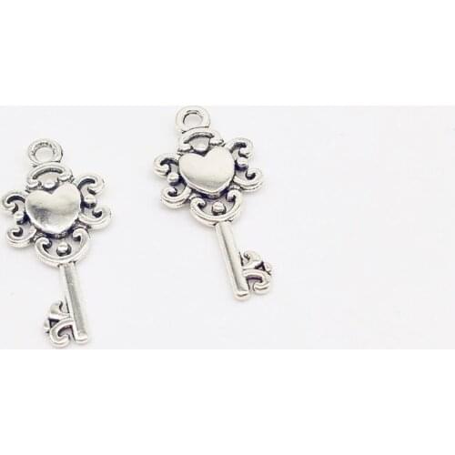 Fashion 17 pcs metal key charms love heart keys Pendants fit DIY handmade necklace earring bracelet charms Jewelry Making