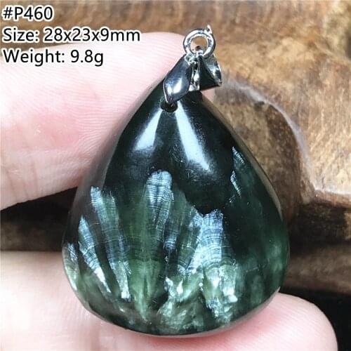 Natural Green Seraphinite Pendant For Woman Men Healing Gift Stone Silver 28x23x9mm Beads Crystal Reiki Gemstone Jewelry AAAAA