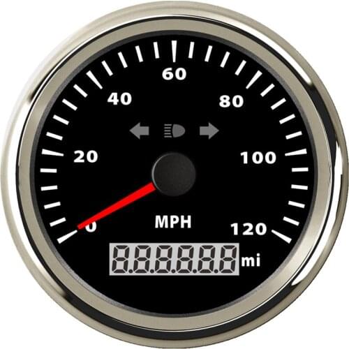 New 85mm GPS Speedometer Odometer Waterproof IP67 Gauge 120km/h with turn indicator Backlight for MotorBike Car Auto Truck