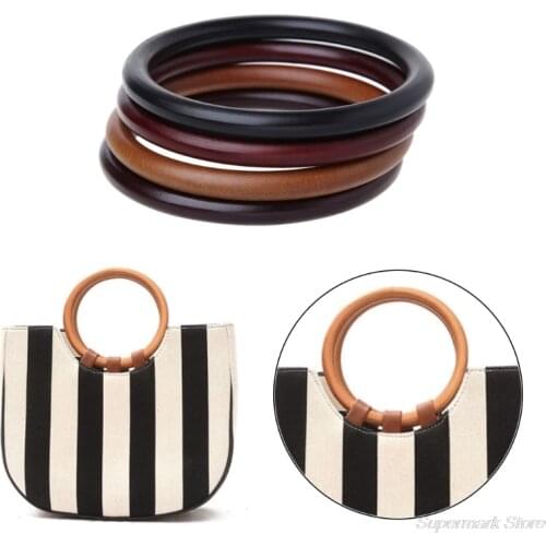 Fashion New Round Wooden Handle for Handmade Handbag DIY Tote Purse Frame Making Bag Hanger High Quality M19 21 Dropshipping