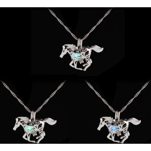 New Product Night Light Horse Chain Necklace High Quality Pendant For The Creative Gift 3 COLORS OPTIONS