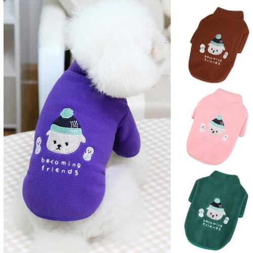 Pet Apparel Cartoon Bear Pattern Keep Warmth Two-leg Pet Dogs Sweatshirt Costume Teddy Four-leg Pet Dogs Coat Clothes for Winter