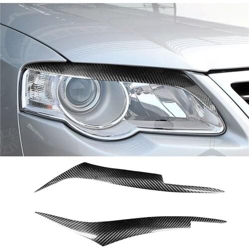 Real Carbon Fiber Front Headlight Eyelids Eyebrow Decorative Trim for VW Volkswagen Magotan R36 Exterior Car Accessories