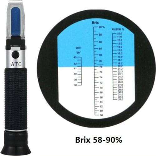 Portable Honey Refractometer Tester 60-90% Brix Baume Water Tester RHB-92 In Box