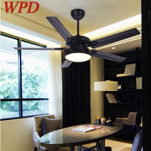 WPD Modern Ceiling Fans With Lights Kit Remote Control 3 Colors LED Modern Home Decorative for Rooms Dining Room Bedroom