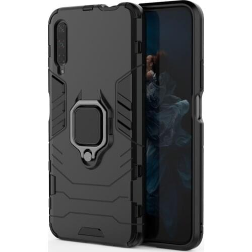 Armor Shockproof Ring Holder Case For Huawei Honor 9X Pro Hard PC Soft TPU Hybrid Rugged Back Cover