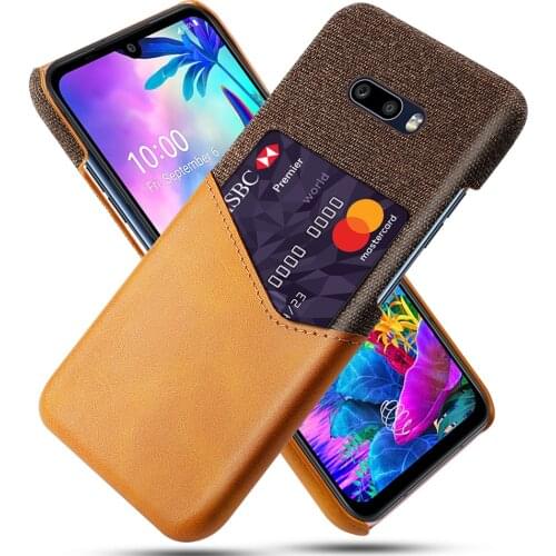 Febric Card Holder Cover For LG G8X G8S V60 V50S ThinQ Funda Cloth Texture PU Antiskid Cases For LG V50 V30S V30 V40 G8 G7 THINQ