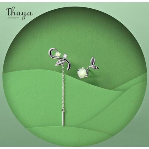 Thaya Original Design Silver Colour Earrings Opal Bud Stud Earrings Fashion Earring For Women Elegant Fine Jewelry For Women