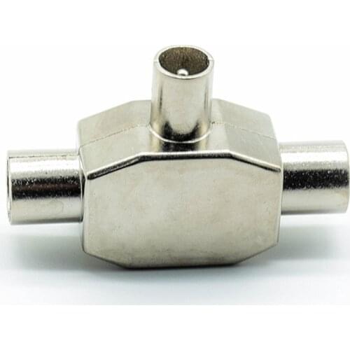 1pc TV9.5 1 Male 2 Female TV Antenna Plug Tee Conversion Cable Joint Adapter for 9.5 interface Video Equipment Connector