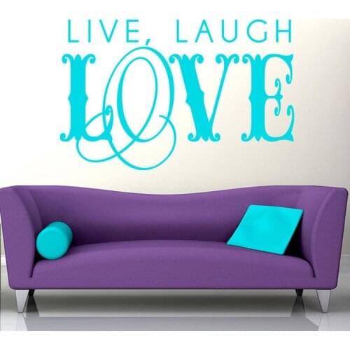 Inspire Home Decoration Large Swirling Live Laugh Love Wall Sticker Quotes For Living Room Sofa Background Removable Decal ZA714