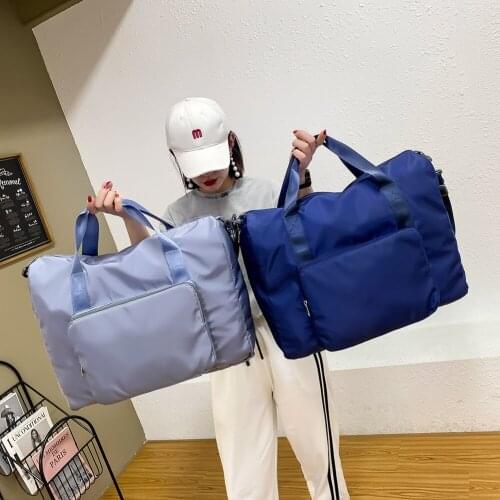 Large Capacity Foldable Travel Fitness Gym Womens Bag Oxford Cloth Waterproof Tote Handbags Shoulder Travel Bag Free Shipping