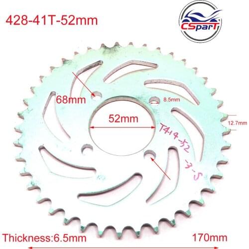 41 Tooth 428 52mm Rear Sprocket XR50 CRF50 CRF70 Pit Dirt ATV Quad Ko Gart Bike 50CC 70CC 90CC 110CC 125CC 140CC 200CC 250CC