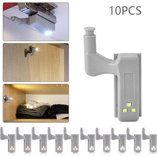 10pcs LED Smart Touch Induction Cabinet Light Wardrobe Lights Cupboard Inner Hinge Lamp Sensor Night Light for Closet Cabinet
