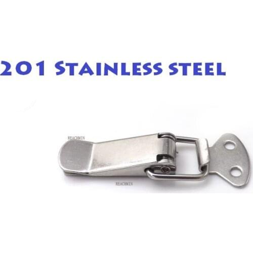 10pcs/lot 201 Stainless Steel 57X16mm Spring Toggle Latch Hasp Silver Tone Loaded for Cabinet Cases Box Chests lock CK714