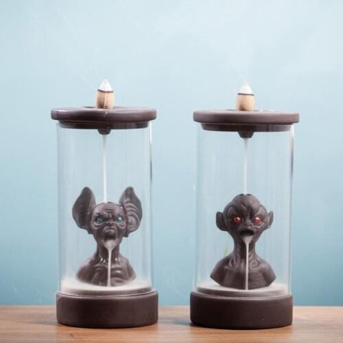 2021 Backflow Censer Creative Devil Shape Ceramic Backflow Design Incense Censer for Home Decoration Craft Figurines Miniatures