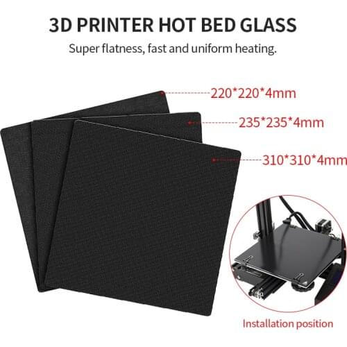 220/235/310mm Glass Build Plate 3D Bed Glass Plate 3D Build Surface Platform 3D Glass Printer Tempered Upgraded Bed Ender3/CR-10