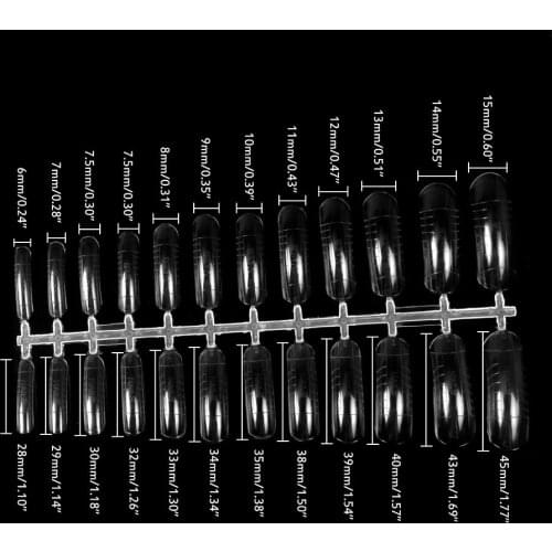 240pcsTransparent False Nails for Extension Acrylic Nails Mold with Scale Tools Extend Nail Forms Nail Tips Gel Varnish