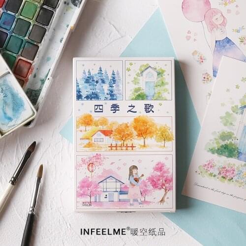30 Pcs/Set Song of the Four Seasons Postcard/Greeting Card/Message Card/Christmas and New Year gifts