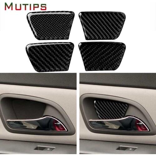 4PCS Car Door Handle Pull Bowl Trim Carbon Fiber Sticker Auto Accessories For Chevrolet Cruze 2009 2010 2011 2012 2013 2014 2015