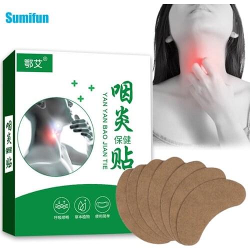 6pcs/box Sore Throat Patch Chinese Herbal Plaster Melt And Eliminate Phlegm Relieve Cough Itch-Throat Asthma Relief Patches